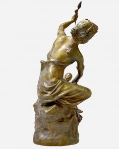 Fran ois Raoul Larche Young woman playing with a child bronze group by R Larche France circa 1880 - 3381675