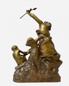 Fran ois Raoul Larche Young woman playing with a child bronze group by R Larche France circa 1880 - 3381676