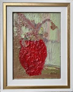 Francesca Owen Studio Flowers In A Crimson Vase - 4620379