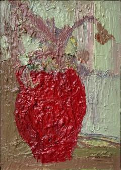 Francesca Owen Studio Flowers In A Crimson Vase - 4662014