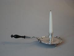 Francesco Pagliani A Silver and Ebonized Wood Chamber Candlestick - 1029005