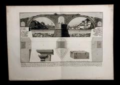 Francesco Piranesi 18th Century Traditional Piranesi Engraving of View of the Bridge Fabricius  - 2677538