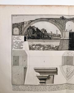 Francesco Piranesi 18th Century Traditional Piranesi Engraving of View of the Bridge Fabricius  - 2677543