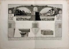 Francesco Piranesi 18th Century Traditional Piranesi Engraving of View of the Bridge Fabricius  - 2678359