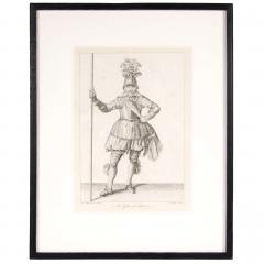 Francis Grose Antique Copper Engraving of an Officer of Pikeman by Francis Grose 19th Century - 1700531