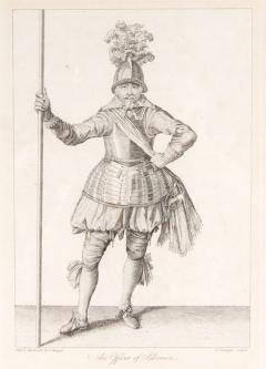 Francis Grose Antique Copper Engraving of an Officer of Pikeman by Francis Grose 19th Century - 1703227