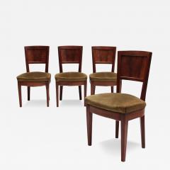 Francis Jourdain 4 Fine French 1930s Walnut side chairs attributed to Francis Jourdain - 4333206