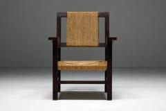 Francis Jourdain Easy Chair in Solid Wood and Rope France 1930s - 3427239