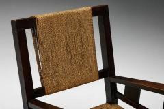 Francis Jourdain Easy Chair in Solid Wood and Rope France 1930s - 3427382