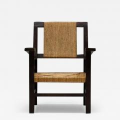 Francis Jourdain Easy Chair in Solid Wood and Rope France 1930s - 3431721