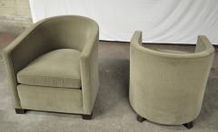 Francis Jourdain Francis Jourdain Comfy Modernist Pair of Club Chair Newly Covered in Velvet - 454918