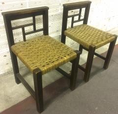 Francis Jourdain Francis Jourdain Modernist Bauhaus Style Pair of Oak and Rope Chairs - 414140