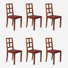 Francis Jourdain Francis Jourdain Set of Six Dining Chairs in Rosewood and Mahogany - 1601803