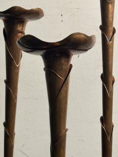 Francisco Rebajes TRIO OF HAND SCULPTED COPPER CANDLESTICKS ATTRIBUTED TO FRANCISCO REBAJES - 4319306