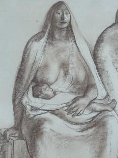 Francisco Zuniga 1967 Francisco Z iga Pastel Drawing Mother Child Provenance Sothebys NY - 4397228