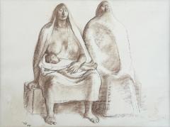 Francisco Zuniga 1967 Francisco Z iga Pastel Drawing Mother Child Provenance Sothebys NY - 4399184