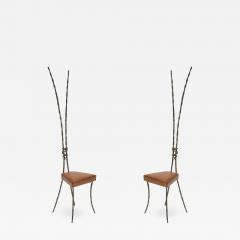 Franck Evennou Pair of Bronze Chairs attributed to Franck Evennou - 1035548