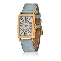 Franck Muller 18K YELLOW GOLD LONG ISLAND MASTER OF COMPLICATIONS LIGHT BLUE LEATHER STRAP - 1743686