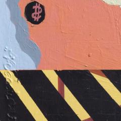 Francks Deceus Mumbo Jumbo BK 1 Ironic Figurative Painting with Pink and Blue Colors - 3822592