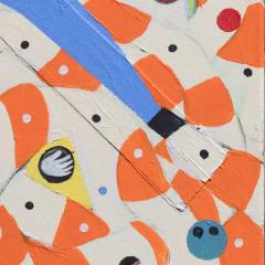 Francks Deceus Mumbo Jumbo BK 11 Ironic Figurative Painting with Pink and Blue Colors - 3824447