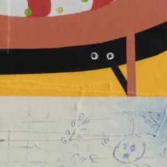 Francks Deceus Mumbo Jumbo NYC 10 Ironic Figurative Painting with Orange and Blue Colors - 3819154