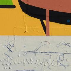 Francks Deceus Mumbo Jumbo NYC 10 Ironic Figurative Painting with Orange and Blue Colors - 3819156