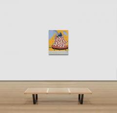 Francks Deceus Mumbo Jumbo NYC 10 Ironic Figurative Painting with Orange and Blue Colors - 3819158