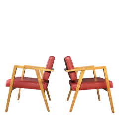 Franco Albini 1950s Franco Albini model 48 Louisa armchair in red leatherette - 3941450