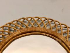 Franco Albini 2 Italian Mid Century Modern Rattan and Bamboo Wall Mirrors Franco Albini - 4108800