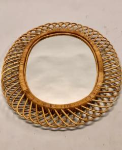 Franco Albini 2 Italian Mid Century Modern Rattan and Bamboo Wall Mirrors Franco Albini - 4108833