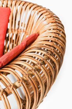 Franco Albini Easy Chair in Cane Fabric and Rattan by Franco Albini 1950s - 4642806