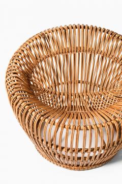 Franco Albini Easy Chair in Cane Fabric and Rattan by Franco Albini 1950s - 4642820