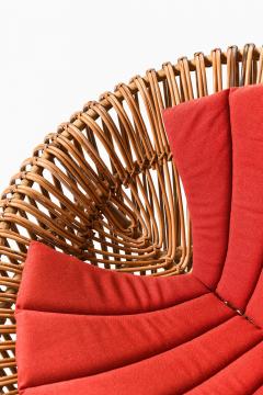 Franco Albini Easy Chair in Cane Fabric and Rattan by Franco Albini 1950s - 4642827