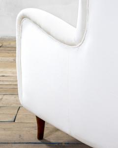 Franco Albini Franco Albini Attr Pair of Armchairs in White Fabric 50s - 2675156