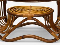 Franco Albini Franco Albini Style Italian Mid Century Modern Side Tables Bamboo Rattan - 3990322