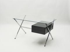 Franco Albini Franco Albini glass wood chrome desk for Knoll International 1950 - 1025894