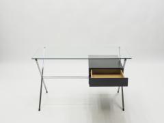Franco Albini Franco Albini glass wood chrome desk for Knoll International 1950 - 1025897