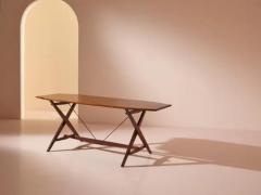Franco Albini Franco Albini teak dining Table Model TL2 Cavalletto for Poggi Italy 1950s - 3473052