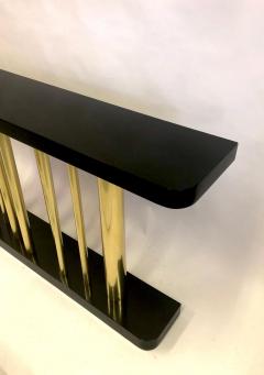Franco Albini Italian Midcentury Modern Wood Brass Console Sofa Table Franco Albini - 2374659