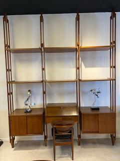 Franco Albini Italian Modern Walnut and Chestnut Wall Unit Franco Albini 1950s - 4824013