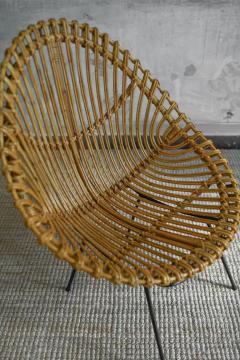 Franco Albini Living Room Set In Curved Bamboo Cane And Metal Attributable To Franco Albini - 3999124