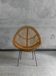 Franco Albini Living Room Set In Curved Bamboo Cane And Metal Attributable To Franco Albini - 3999154