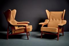 Franco Albini New upholstered Lounge Chairs in Cognac Leather in the manner of Franco Albini - 4570624