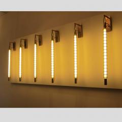 Franco Albini Pair Of Franco Albini Attributed Brass Rings Tube Wall Lights - 3561159