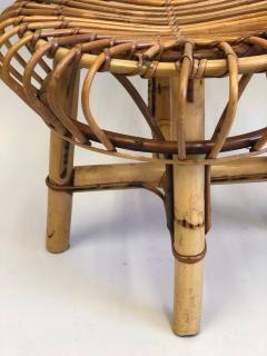 Franco Albini Pair of Italian Mid Century Modern Rattan and Bamboo Stools by Franco Albini - 1696178