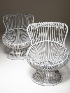 Franco Albini Pair of Margherita Chairs by Franco Albini for Bonacina - 4726514