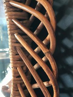 Franco Albini Vintage Rattan Oval Wall Mirror Italy circa 1960s - 1215528
