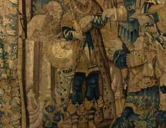 Franco Belgian 17th Century Tapestry of Military Figures - 4520282