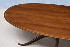 Franco Buzzi Exceptional Franco Buzzi Attributed Oval Dining Table in Walnut Italy 1940s - 4279930