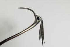 Franco Lafini Italian Mid Century SIlver Plate and Crystal Crane - 4656042